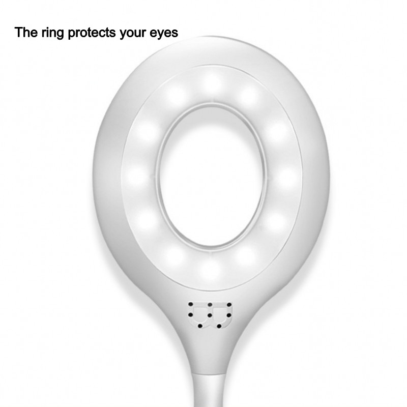 2-in-1 Pen Holder LED Desk Lamp, Touch Control Eye-Caring Ring Light with USB Charging & Multi-Color Temperature for Home Office12.10