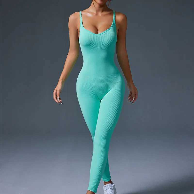 One-piece Seamless Sport Yoga Jumpsuit Sexy Back Bodycon Workout Clothes for Women Outfit Fitness suitT251211
