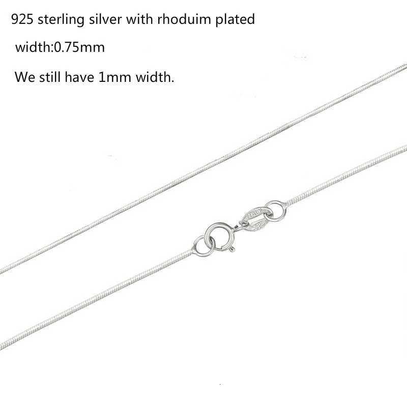35-80cm 075mm 1mm Thin Real 925 Sterling Silver Rhodium Plated Octagon Snake Chain Choker Necklace Women Girls Jewelry Gift M251211