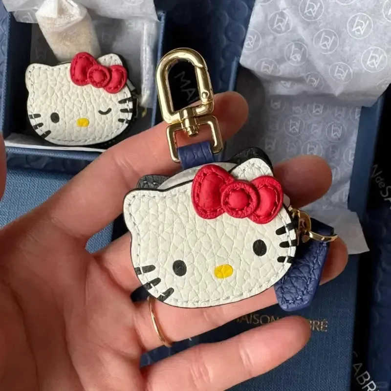 Sanrio In Stock Kawaii High Beauty Hello Kitty Cartoon Personalized Creative Leather Bag Keychain Pendant Fashion Clothing Accessories H251211