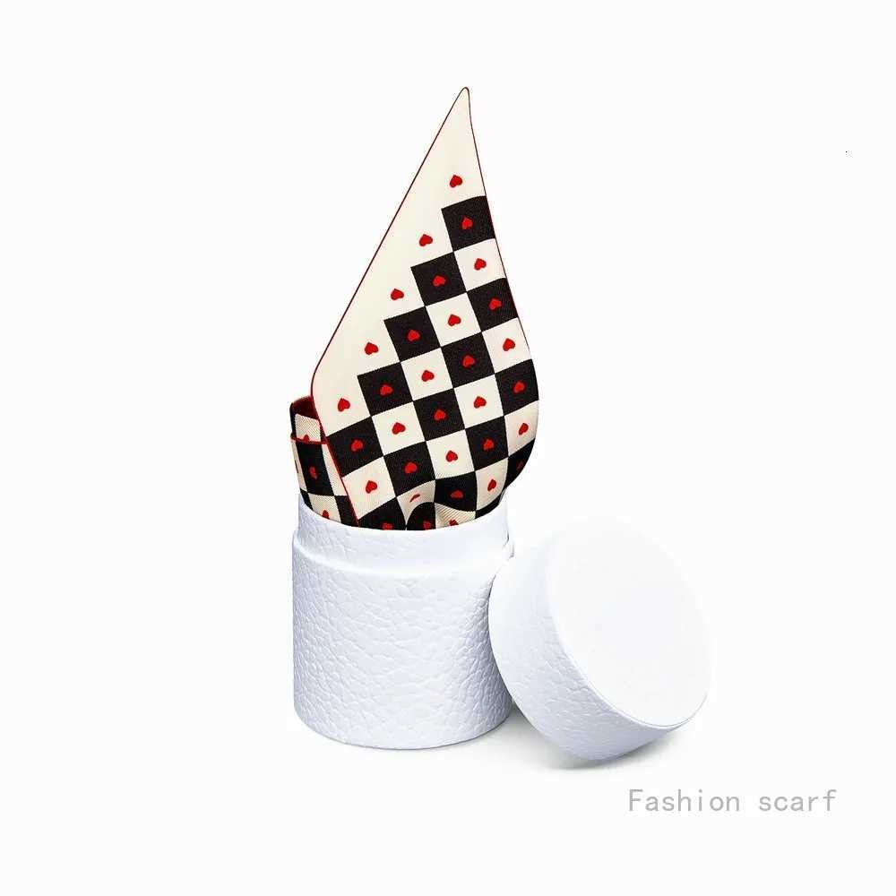 Black and White Checkerboard Womens Accessories Long Small Scarf Gray Silk Scarf Tied Princess Diana Bag Ribbon Wholesale Y251211