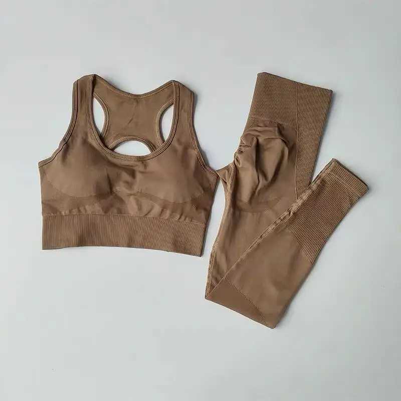 2PCS Sports Bra Womens Set Professional Fitness Tank Top Bra Shockproof Running Leggings Yoga Suit Beautiful Back Bra ClothingT251211