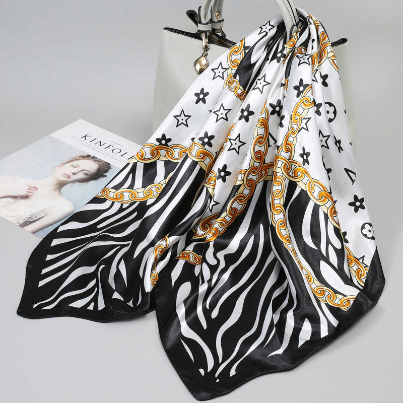 90 Large Square Silk Scarf Women's New Style Mother's Day Gift High-end Feeling Neck Scarf Tie for Mom Versatile Scarf M251211