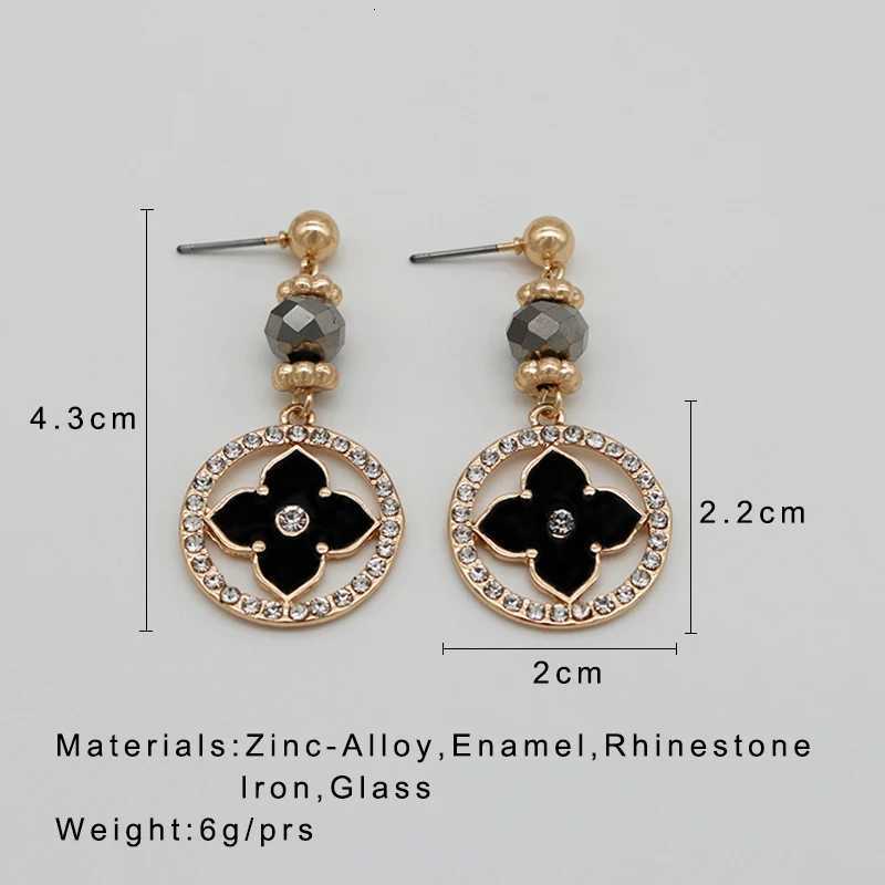 Black Enamel wer Post Earrings For Wen Rhinestones Hollow Tren New Korean Styles Fashion Jewelry Party Accories MQ003 Y251210