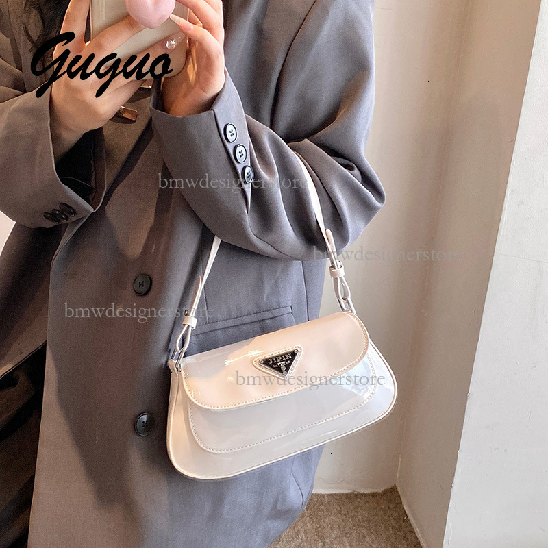 Guguo Designer Luxury Solid Color Glossy Shoulder Bag Exquisite Fashion Women's Mini Handbag Versatile Temperament High-end Trendy Crossbody Bag 