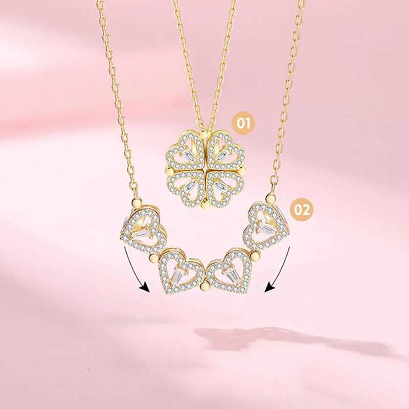 1pc Heart ShAPedPendant Necklace Jewelry Zircon Women Clavicle Chain Gifts Openable ChokerJewelry M251211