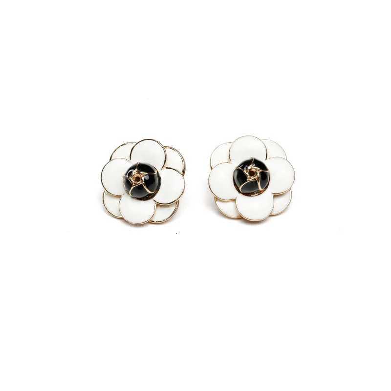 ladies simple black white lia earrings wens enamel wer earrings Y251210