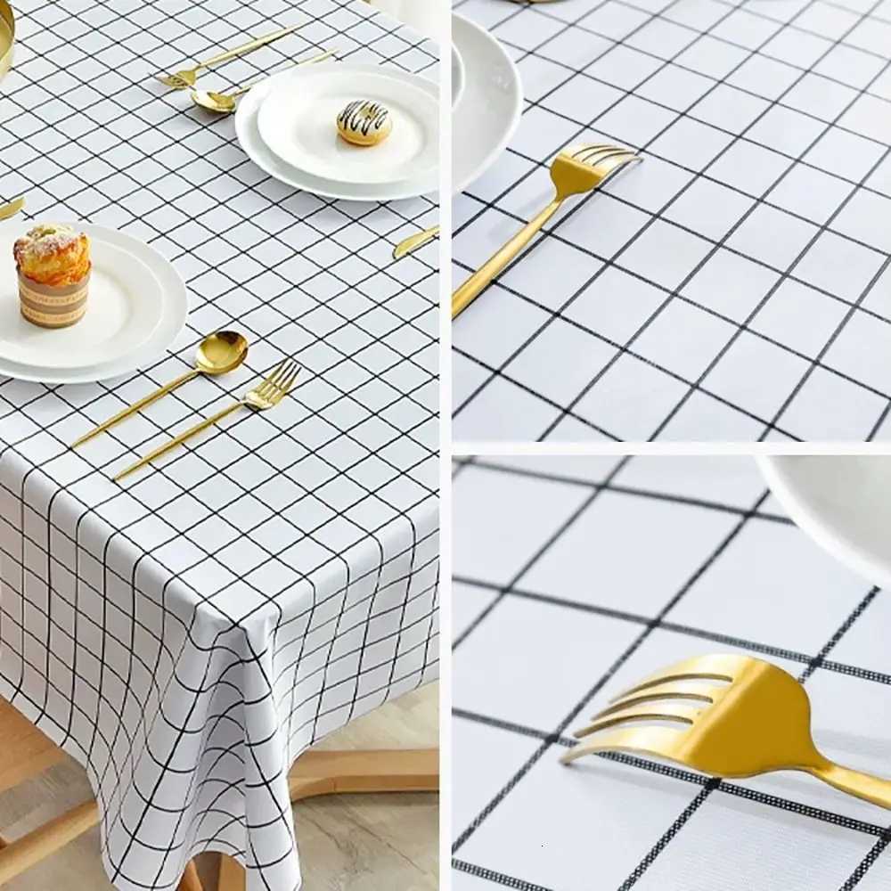 New PEVA Tablecloth Rectangula Antifouling Dining Colth Waterproof Oilproof Oilcloth Home Kitchen H251211