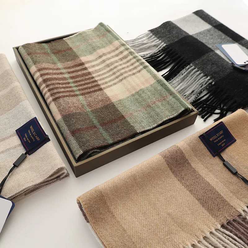New Fashion Design Pure Wool Plaid Women Men Scarf British Classic Warm Couple Scarves High Quality Multicolored Tassel Muffler Y251211