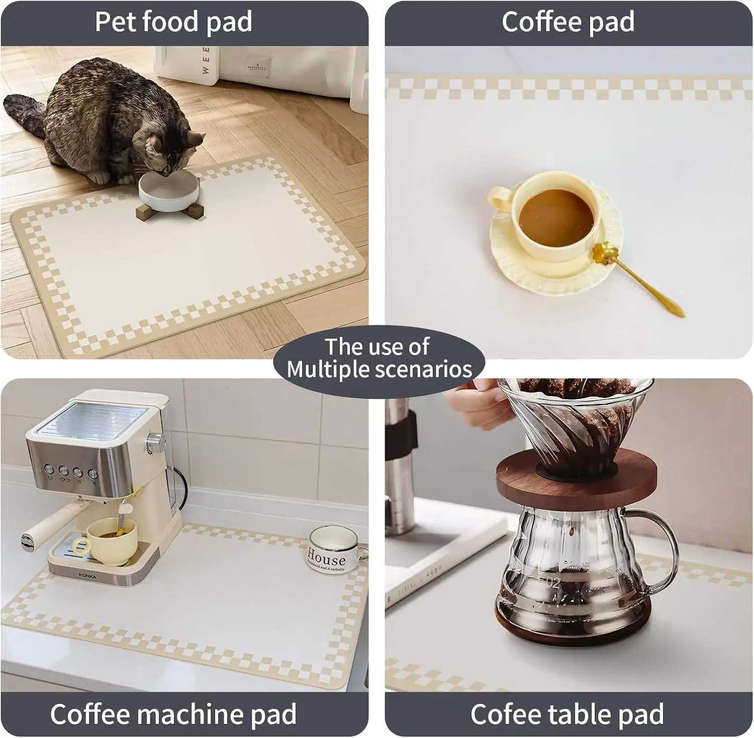 Vintage Polka Dot PU Leather Table Mat Heat-Resistant Waterproof Pad for Dining Table Kitchen Countertop Coffee Table Use H251211