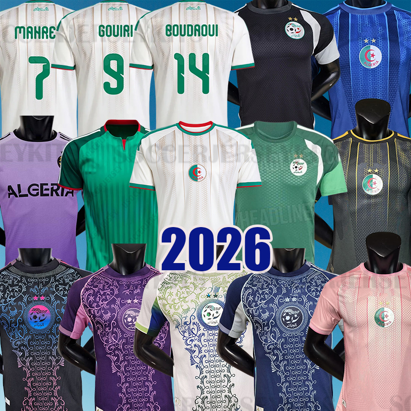 maillot algerie 2026 BENRAHMA Algerie Soccer Jerseys 2026 MAHREZ BENNACER GOUIRI Algeria football shirt AMOURA kits men kids sets maillot de foot 2026 2027