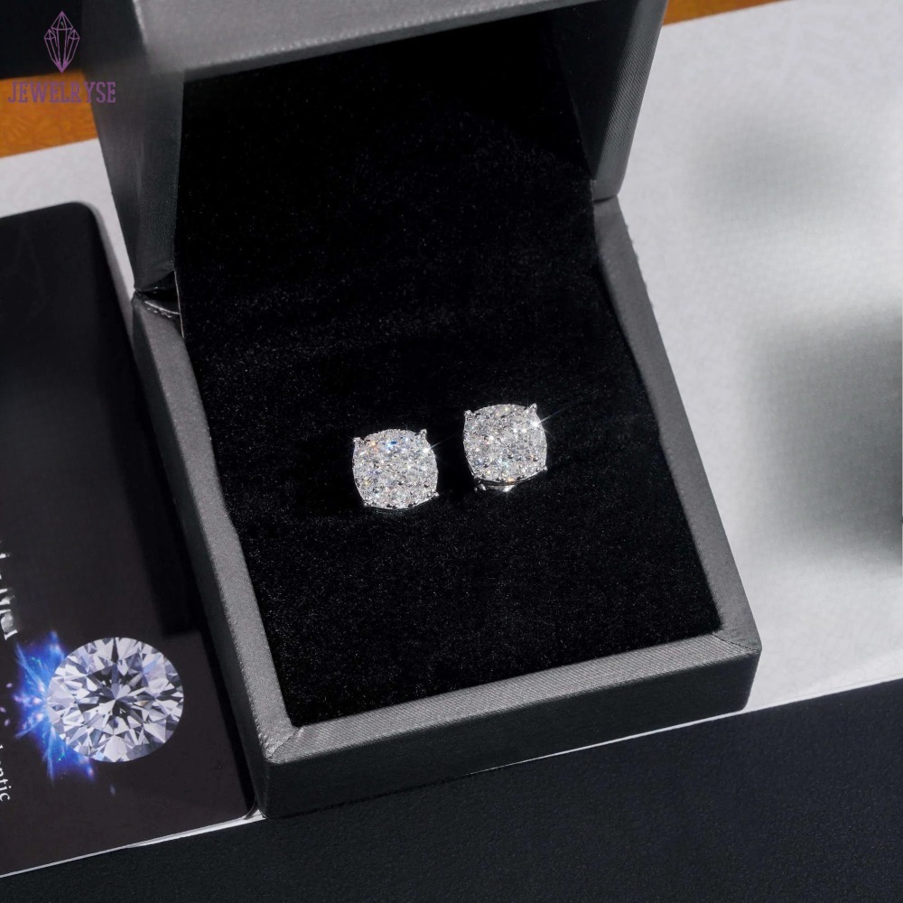 New Pass Tester GRA Certified Stocks VVS Dia Sterg Sier Hip Hop Jewelry Moissanite Stud Earrings For Men