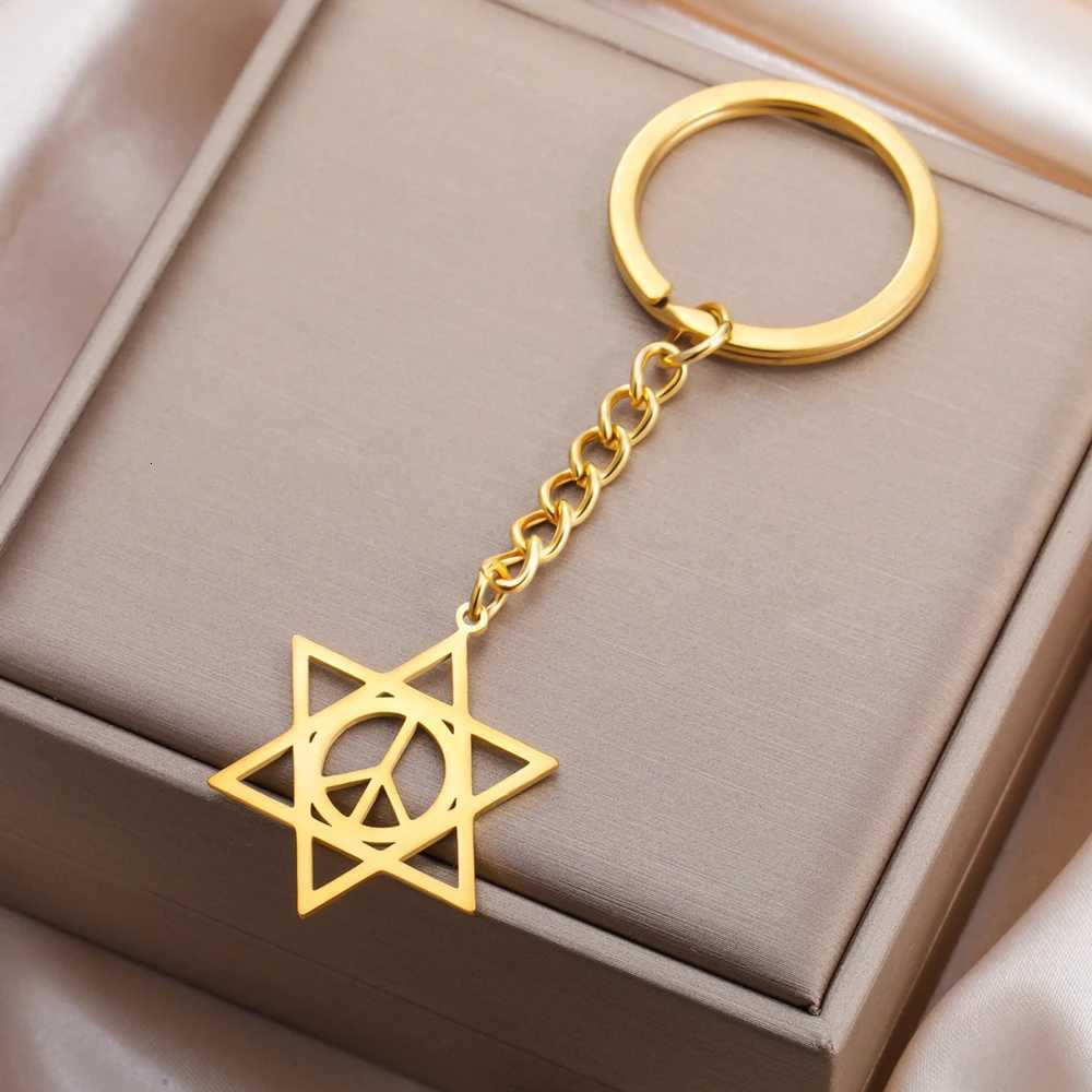 Dawapara Star of David Peace Symbol Necklace Peace Sign Je Hexagram Pendant Protection Talisman Stainless Steel Jewelry M251211
