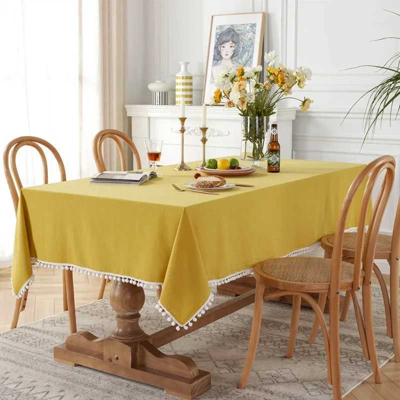 Tablecloth Rectangular Cotton White Coffee Table Living Room Home Decor Table Cloth Wedding Christmas Decoration Table Cover H251211