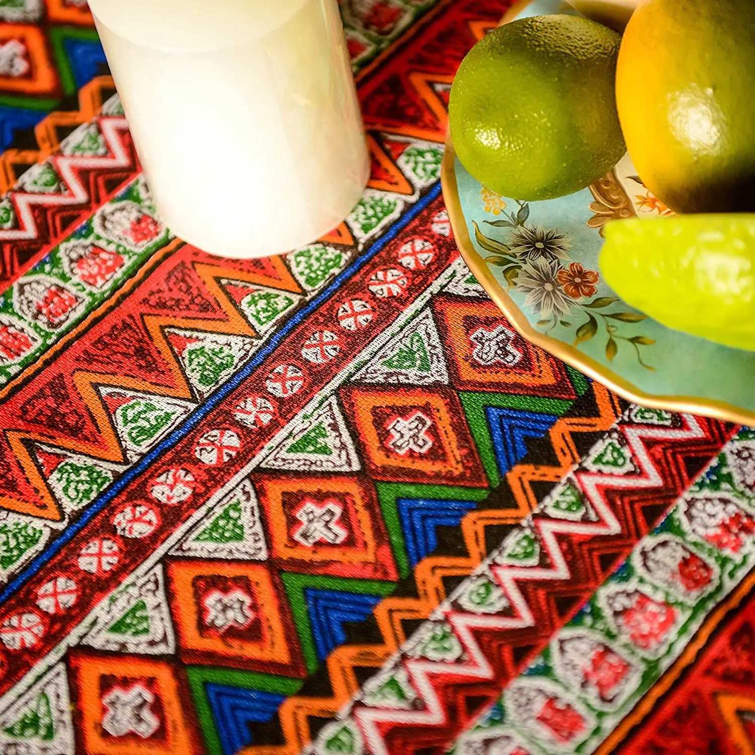 European American cotton linen table cloth minority style Bohemia Southeast Asia party anti-slip wear-resistant linen tablecloth H251211