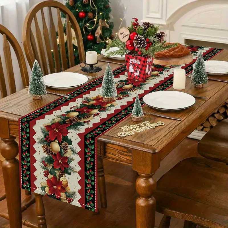 1pcs Christmas Indian Minority style golden decoration table Runner winter decoration table and home decoration celebration H251211