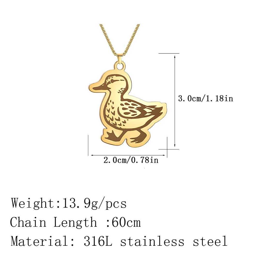 Kinitial Stainless Steel Necklaces Animal ly Duck Pendants Chains Choker Fashion Necklace For Women Jewelry Party Gifts M251211