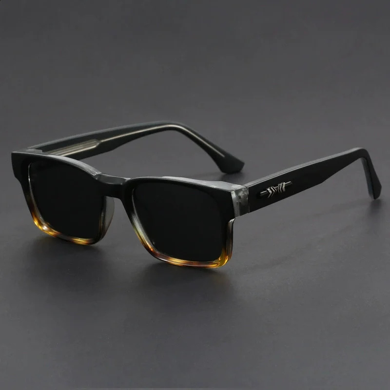 Fashionable Retro Square Black and Leopard Print Full Frame Anti-Uv Sunglasses for Men Japanese Simple Literary Style Shades 251210