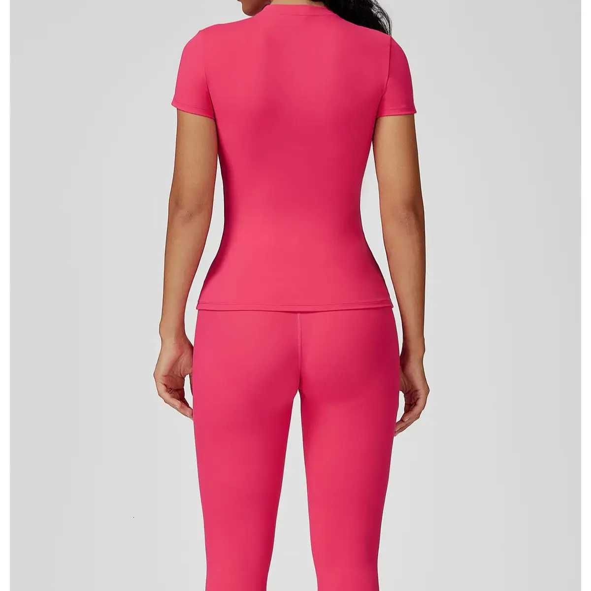 Yoga Set 2PCS Gym Clothes Sportswear Yoga Suit Womens Fitness Short Sleeve Top Tracksuits Sports Bra Gym Running Leggings WomenT251211