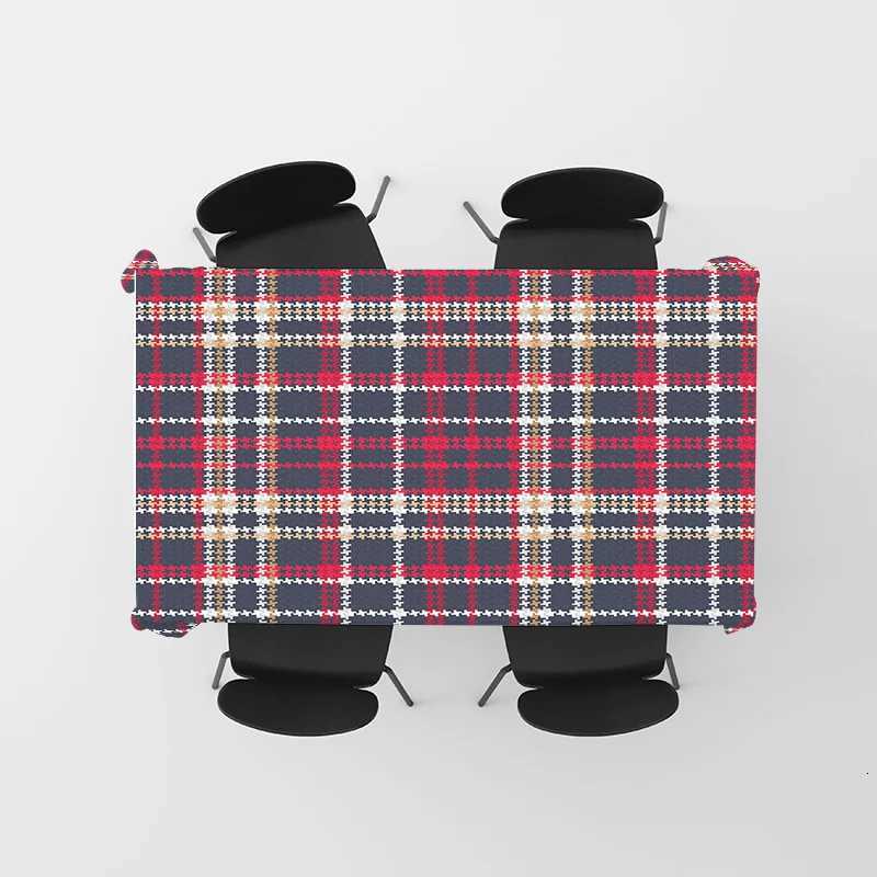 Plaid Tablecloth Decorative Modern Kitchen Dining Rug Non-Slip Waterproof Washable Home Decoration 70x145cm Red Black White Yell H251211