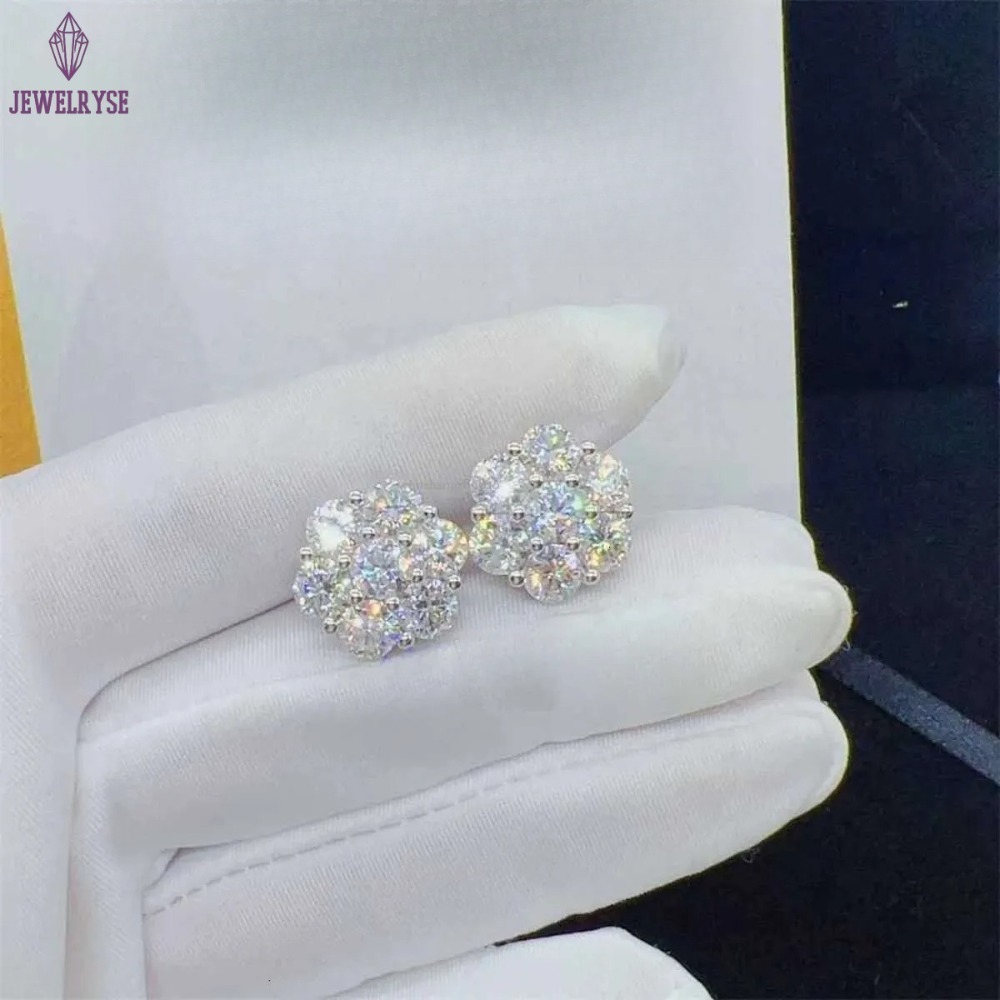 Zuanfa Top Selg Pass Dia Tester Fine Jewelry Sier 8mm 12mm wer Vvs Moissanite Stud Earrings