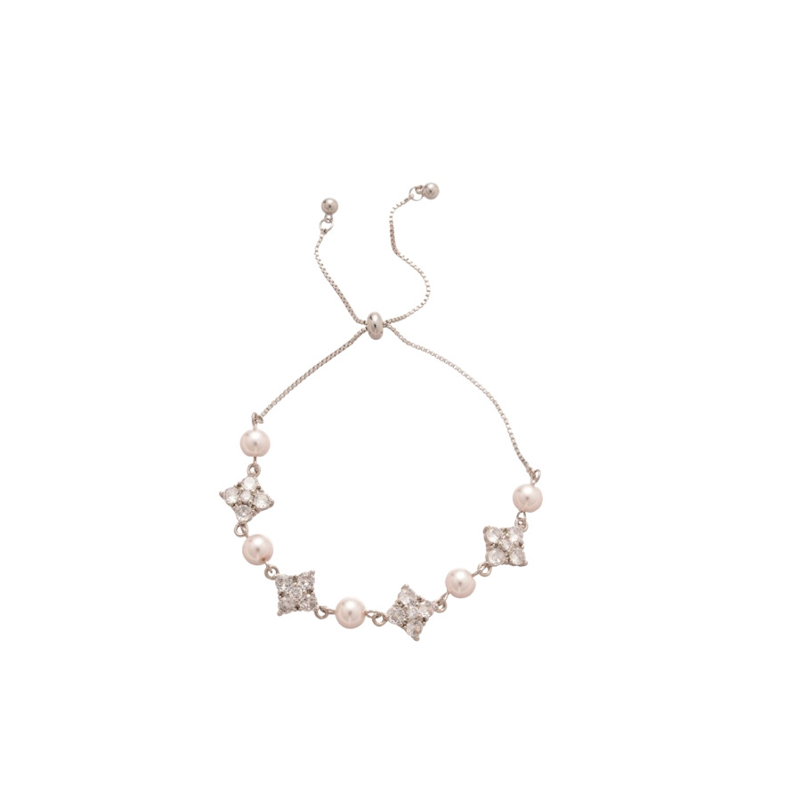 Super Sparkling Zircon Flower Pearl Beaded Pull Bracelet Fashion Versatile Light Luxury High-end Jewelry - view 8