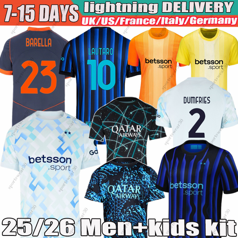 25 26 maglia inter millan LAUTARO THURAM ROSSI BARELLA Final Soccer Jerseys BASTONI PAVARD DIMARCO FRATTESI 2025 Football Shirt Mens kids kit uniform
