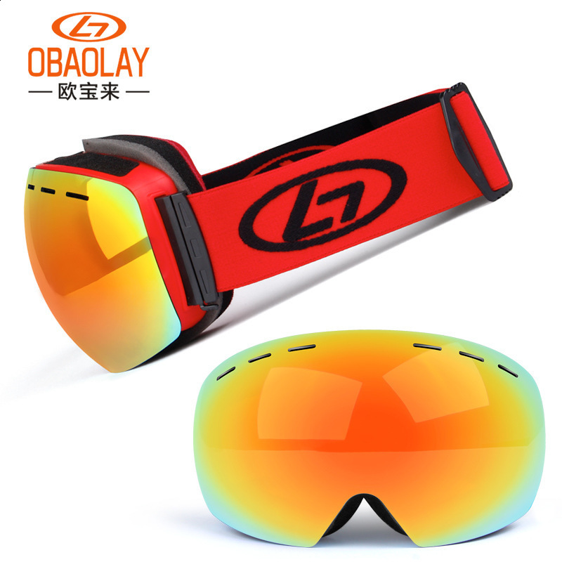 JULI Professional Magnetic Ski Goggles Double Layers Lens Anti-fog UV400 Big Ski Mask Glasses Snowboard Goggles For Men Women 220214