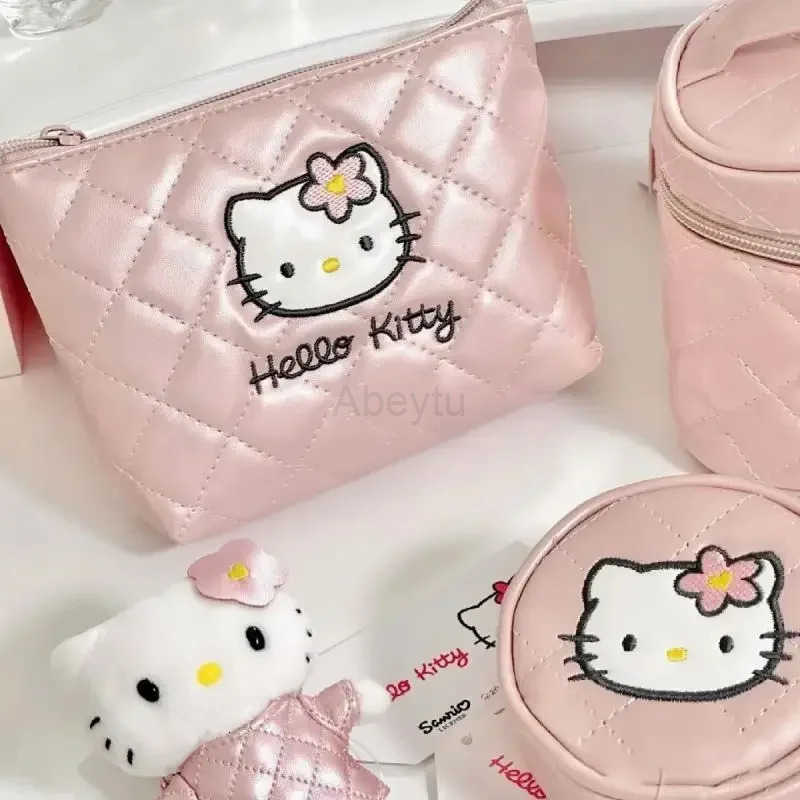 Sanrio Hello Kitty Coin Purse 50Th Anniversary Series Compact Card Holder with Zipper Waterproof Fabric Cute Mini Wallet Cute Girl Gift H251211