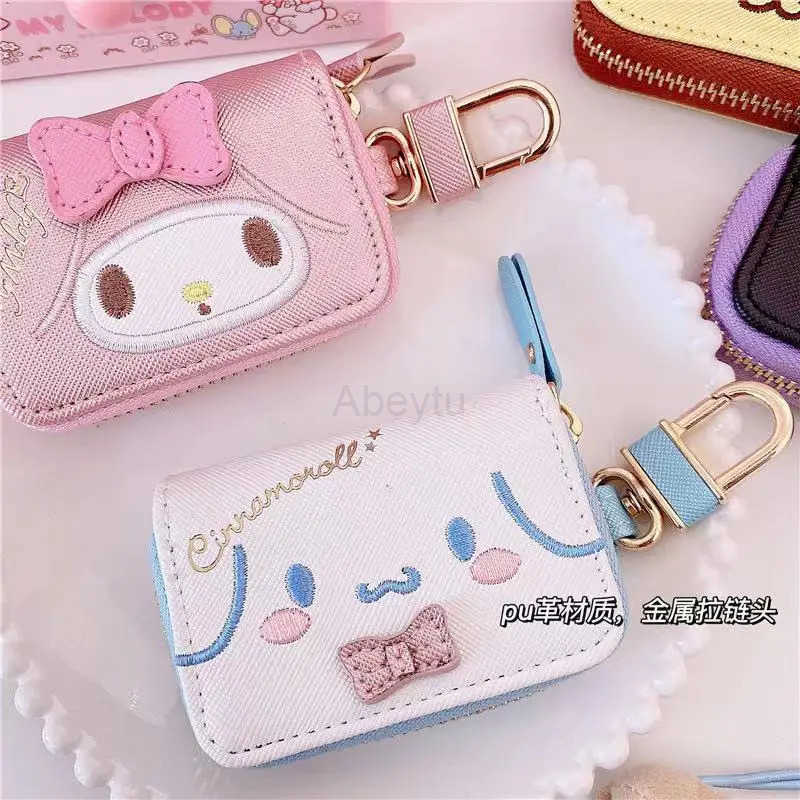 Sanrio Kawaii cartoon character Hello Kitty My Melody Kuromi Cinnamoroll Car key bag Cute storage bag pendant Holiday gift Wholesale H251211