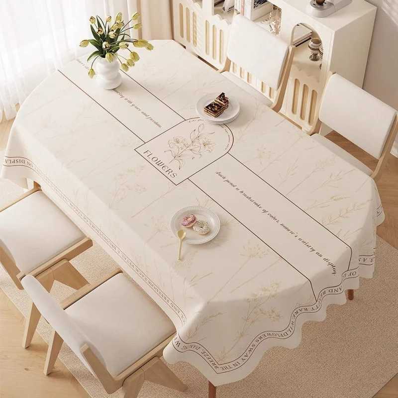 Oval dining tablecloth washable waterproof oil-proof heat-resistant new luxury table cover for living room tea table H251211
