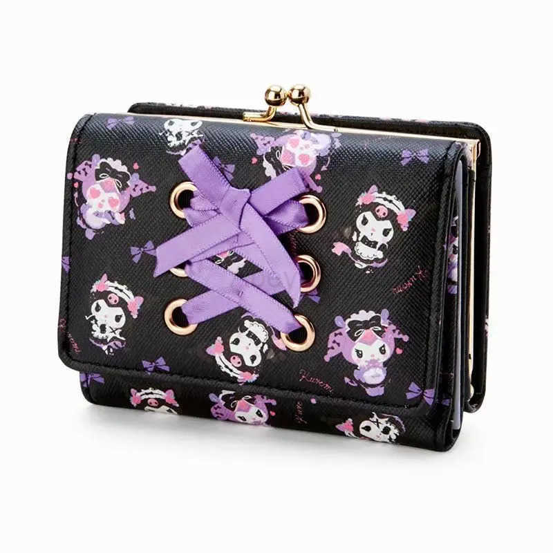 Sanrio 1PC Kuromi Multifunctional Folding Cartoon Cute Short Wallet PU Leather Change Folder Versatile Portable Girls Gift H251211