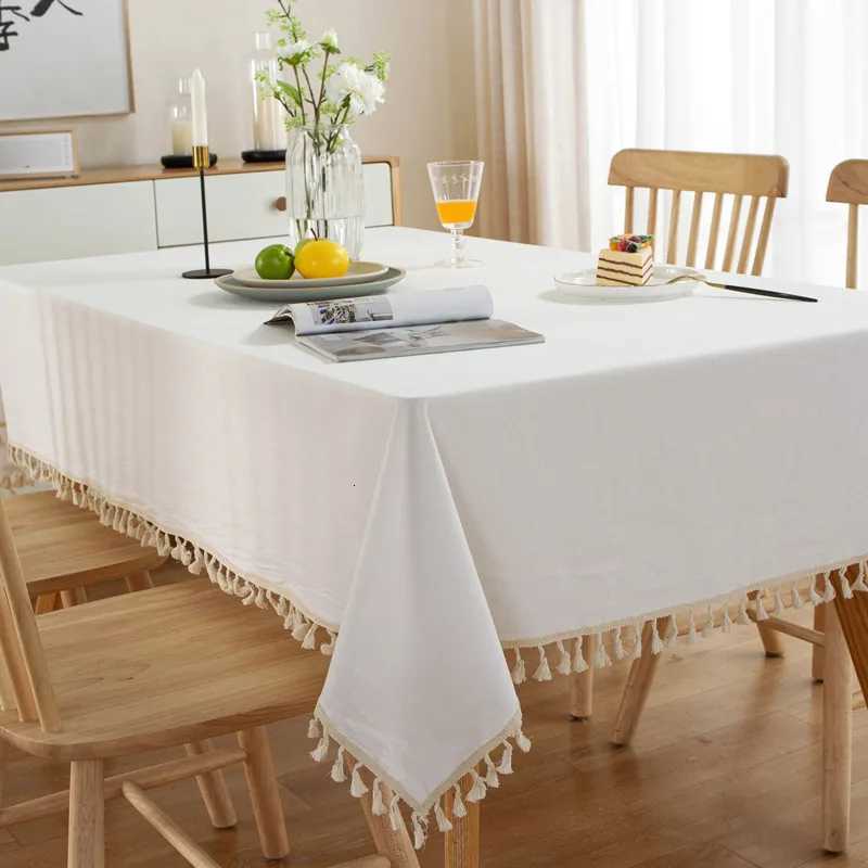 Tablecloth Cotton Fabric Table Cloth Washable for Wedding Party Dining Banquet New Year Christmas Decoration Luxuriou TableCover H251211