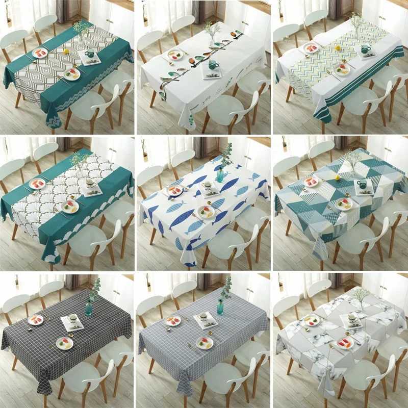 New Printe Rectangle Round Table Cloths Waterproof Plastic PVC Oilproof Tablecloths Table Cover Home Decor Christmas Tablecloth H251211