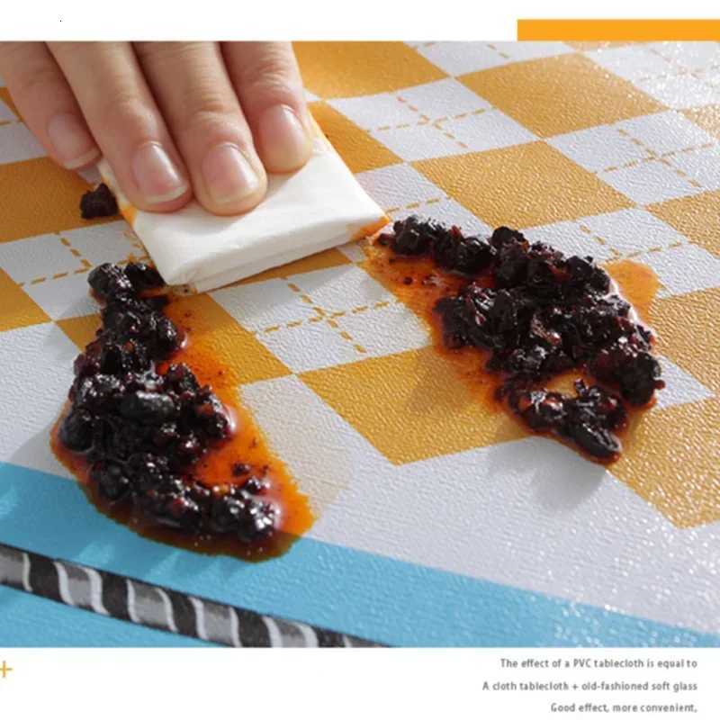 Oval rectangular universal table Waterproof Oil Proof PVC Table Cover Tablecloth Printed Modern Style home Dining Table Cover H251211