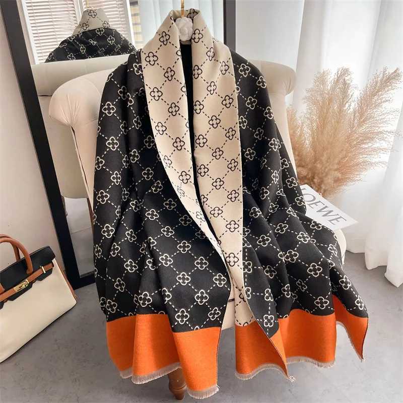 Thick Winter Poncho Women Scarf Luxury Floral Warm Shawl and Wrap Cashmere Like Pashmina Blacnket Design Stoles Bufanda Echarpe Y251211