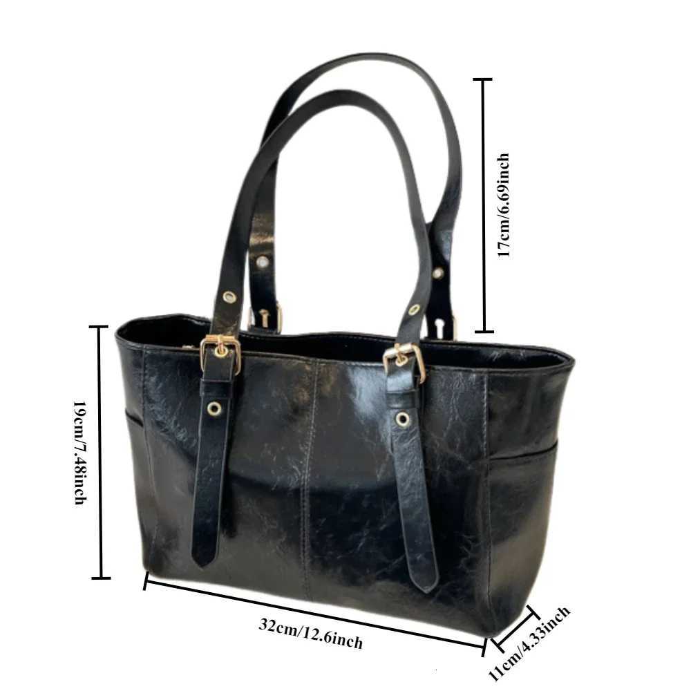 Fi Wen PU Leather Shoder Bags Trend High End Lady Tote Bag Large Capacity Fems Cmuter Bag Handbag Purses Y251211