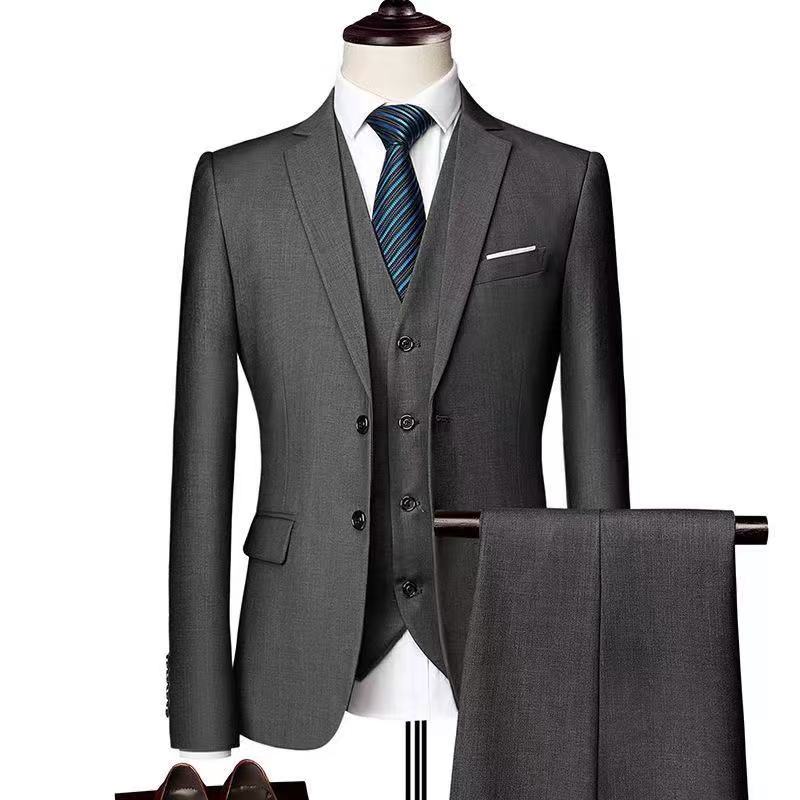 T2618 Men's Three-Piece Suit with Shawl Collar, European and American Style Wedding Suit, Banquet Attire