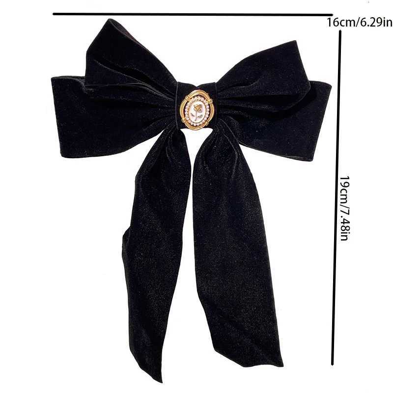 Black Veet Rose Bow Hair Clip for Wens Elegant Ponytail Clip Fashion Hair Accory Y251210