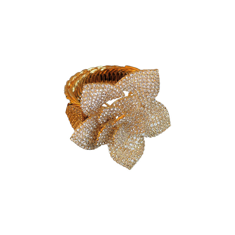 Adjustable Inlaid Diamond Three-Dimensional Flower Exquisite Fashion Bracelet Cross-Border New Product Light Luxury High-End Sense Elegant Jewelry - view 9
