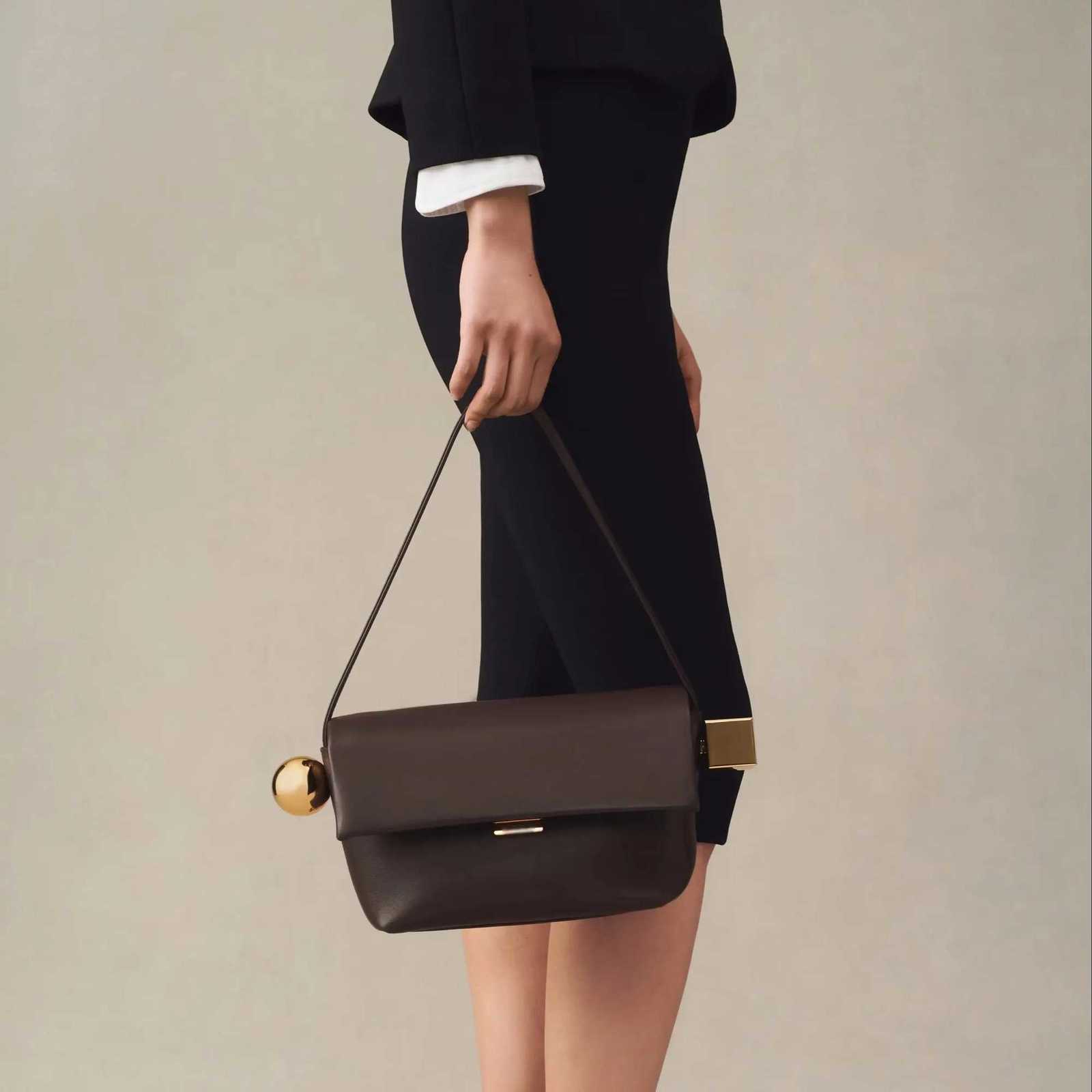 Wens Shoder Bag with Flap Solid Color Fi Top Handle bag with Metal Wens Luxury Design Handbag for ryday Style Y251211