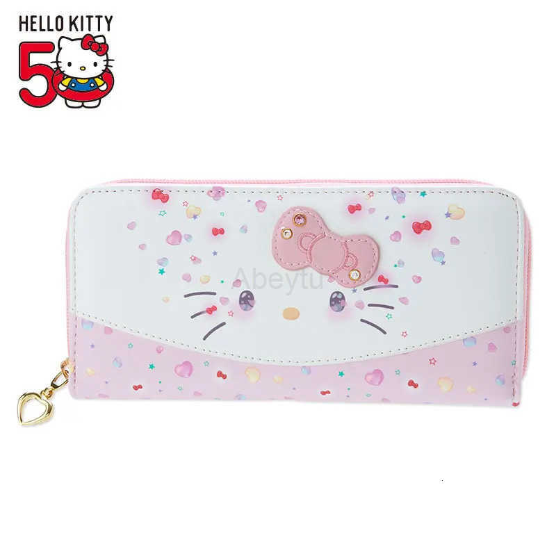 Sanrio New Hello Kitty My Melody Pu Leather Wallet Kuromi Cinnamoroll Long Wallets Female Anime Walle Birthday Gift H251211
