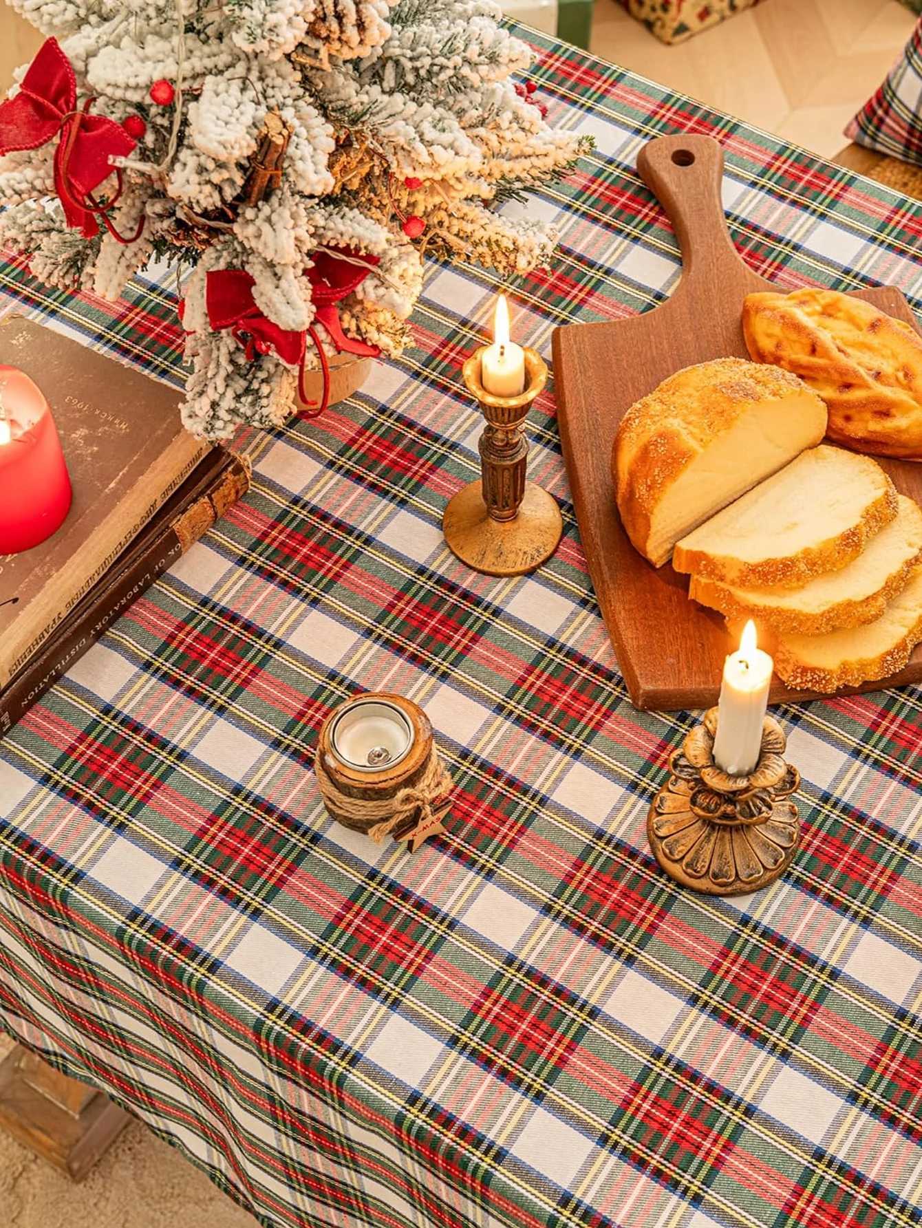 European style Christmas plaid fringe plaid tablecloth suitable for kitchen wedding And holiday table decoration tablecloths H251211