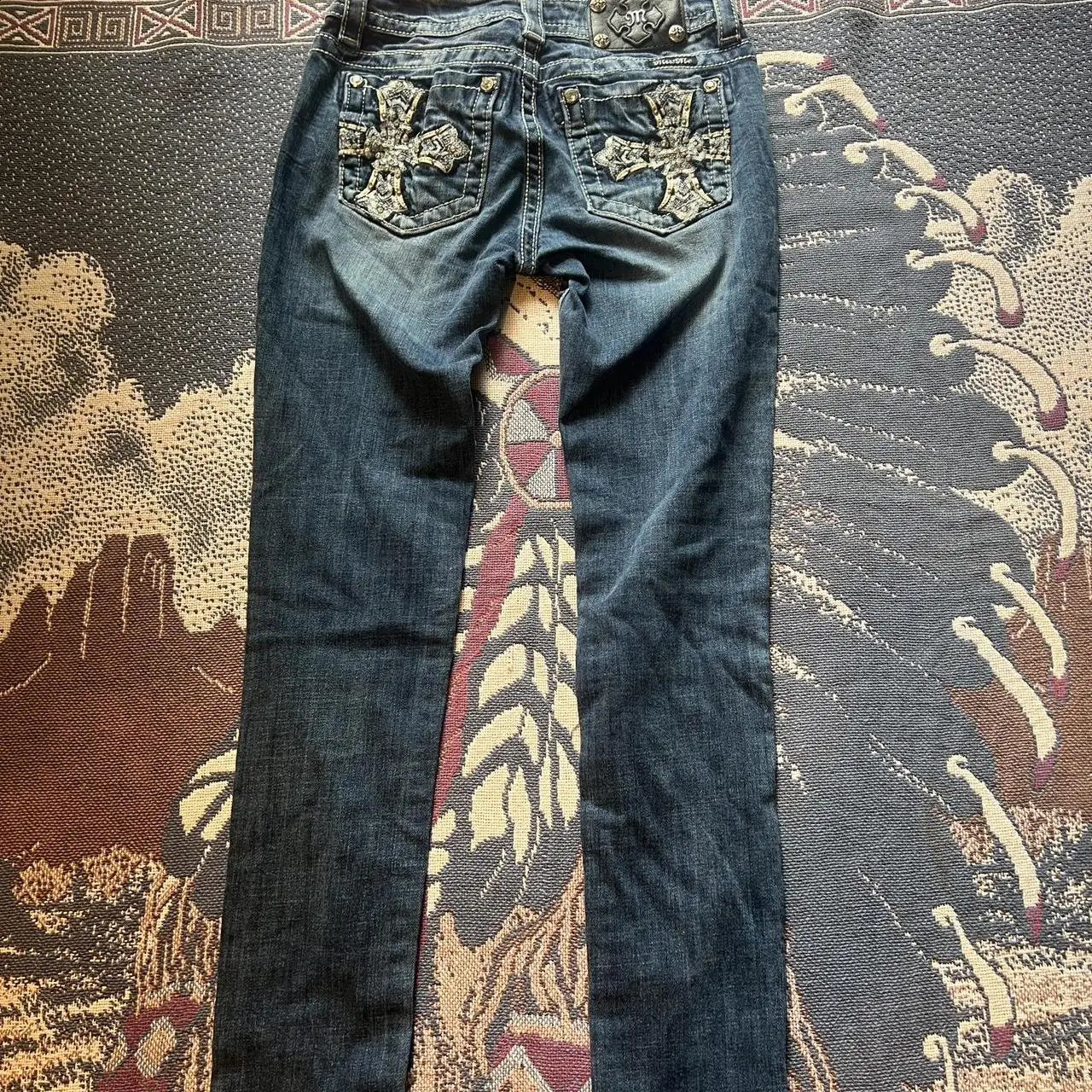 Harajuku Cross Bootcut Jeans Y2k 2000s Shining Casual Denim Pants Straight Wide Leg Jean Women Clothing Z260313