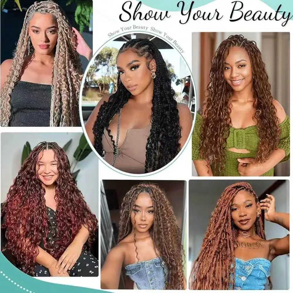 110g 28 Inch Curly Boho Hair for Braiding Knotless 12A Deep Wave Bulk Bohemian 2 Bundles/Pack Dark Brown Color 100 Human Hair M251211 - view 3