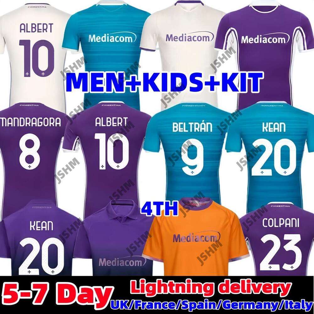 25 26 Fiorentinas Soccer ARTHUR BELTRAN 2025 2026 MANDRAGORA ALBERT KOUAME Florence Jerseys FIORENTINAS CASTROVILLI KEAN KAYODE COMUZZO Men Kids Kit Sets