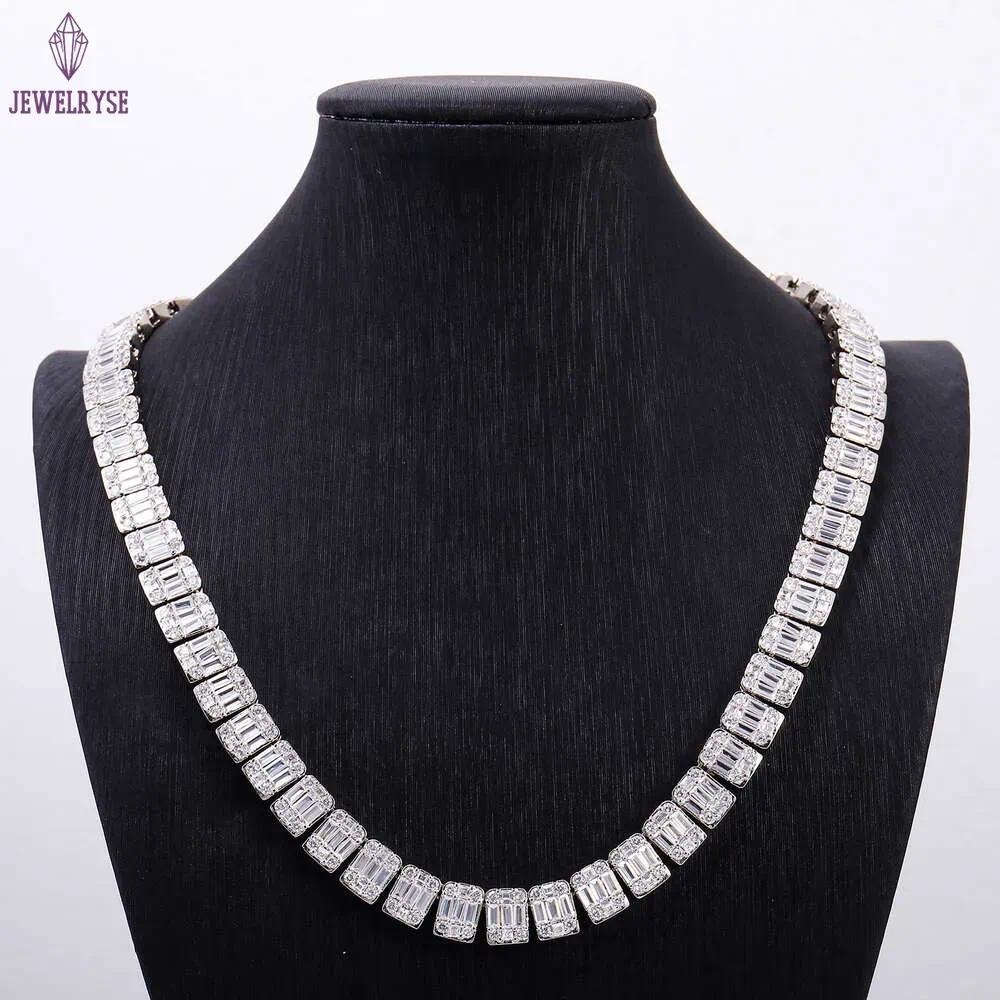 wholesale price mossinate diamond cuban chain hiphop jewelry moissanita cubana de 10mm baguette cuban link