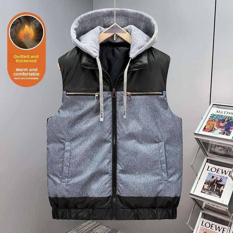 Autumn Winter Down Cotton Men's Korean Style Trendy Handsome Couple Thickened Jacket Warm Vest