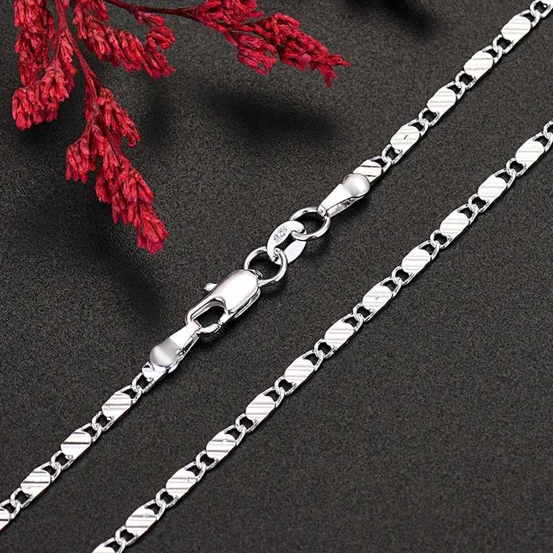 925 Sterling Silver 16/18/20/22/24/26/28/30 Inch Figaro Chain Necklaces For Women Luxury Designer Jewelry M251211