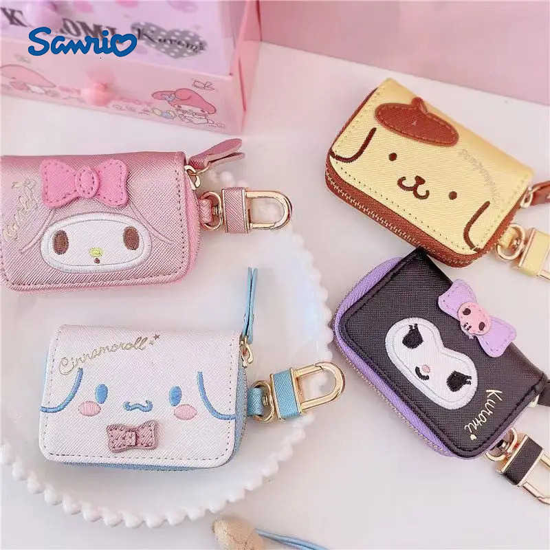 Sanrio Kawaii cartoon character Hello Kitty My Melody Kuromi Cinnamoroll Car key bag Cute storage bag pendant Holiday gift Wholesale H251211